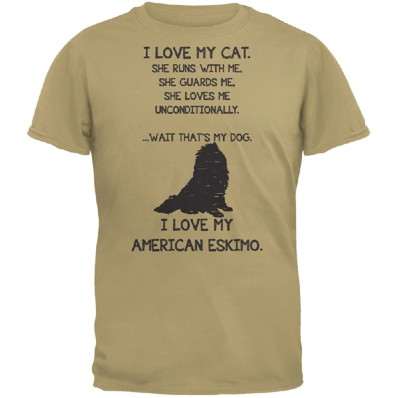 I Love My American Eskimo Girl Tan Adult T-Shirt