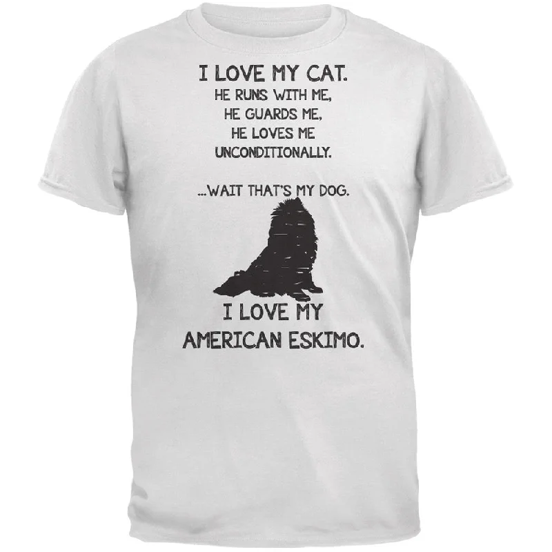 I Love My American Eskimo Boy White Adult T-Shirt