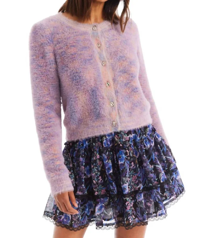 Jeweled Sloan Cardigan In Pastel Space Dye