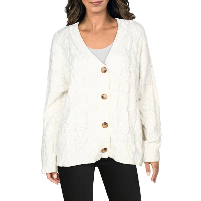 Lena Womens Button Down Long Sleeve Cardigan Sweater