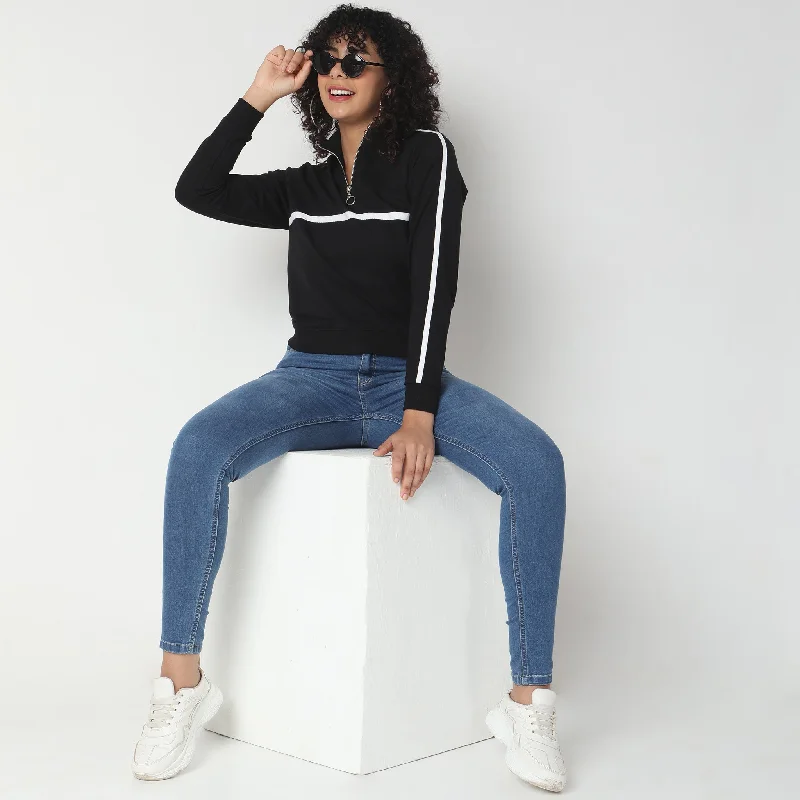 Regular Fit Solid Sweatshirt