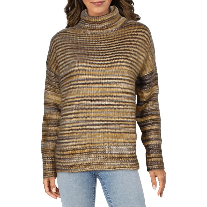 Womens Long Sleeve Space Dye Turtleneck Sweater