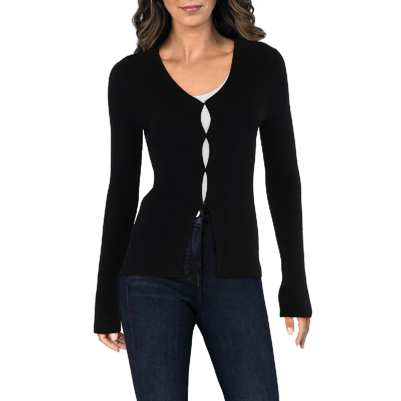 Womens V Neck Long Sleeve Cardigan Sweater