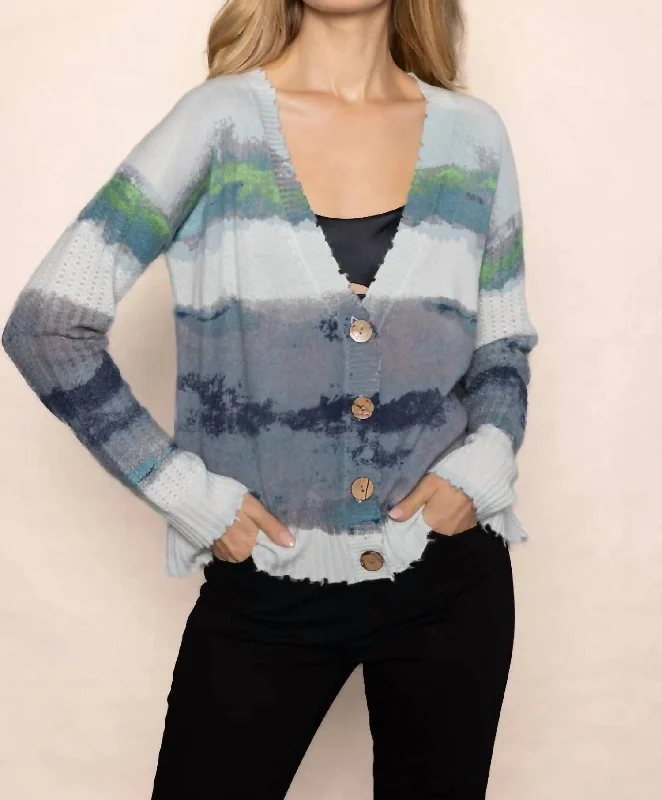 Color Coded Cardigan In Barely Blue