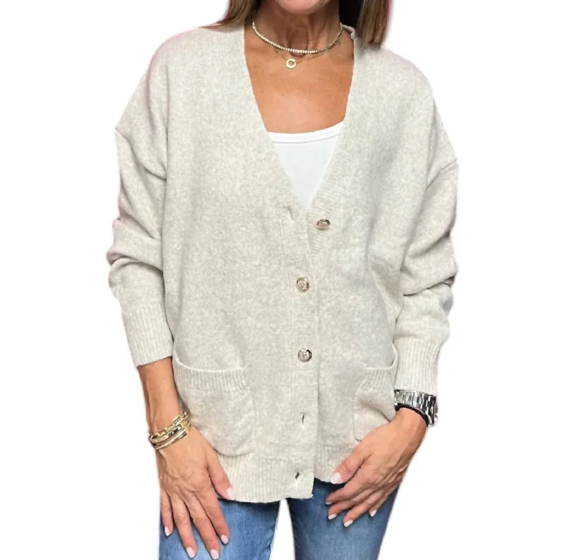 Brooklyn Oversized Cardigan In Oatmeal