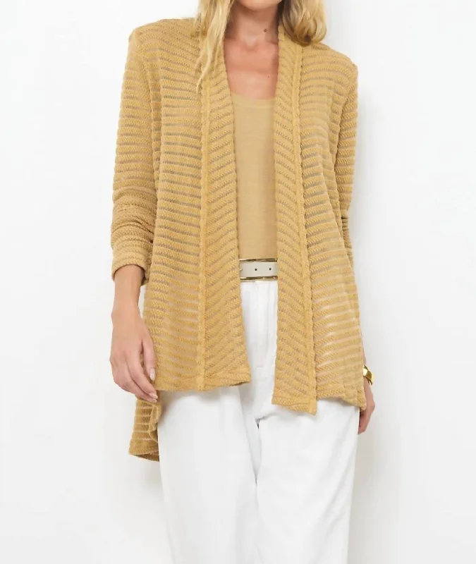 Iris Stripe Cardigan In Wheat