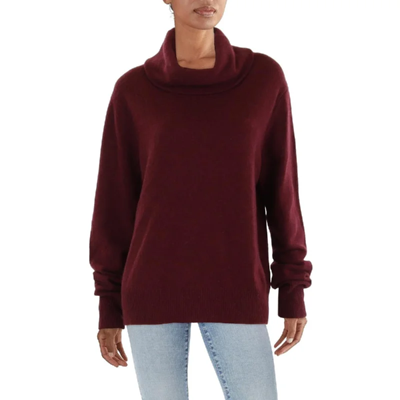 Womens Long Sleeve Ribbed Trim Turtleneck Sweater