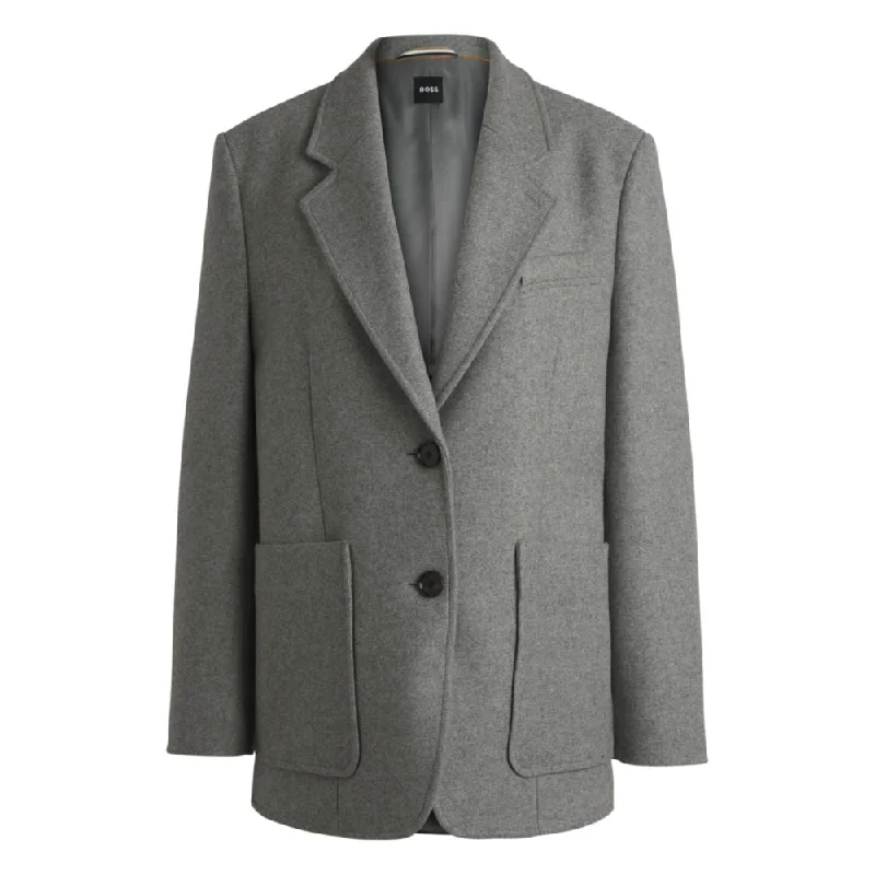 Oversize-fit blazer in melange wool