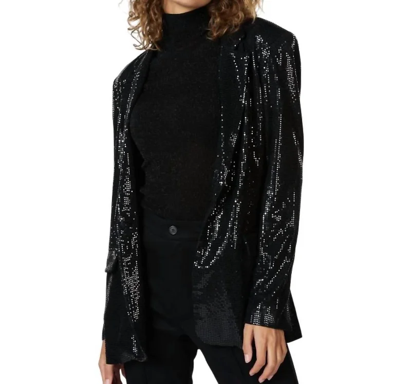 Sequin Blazer In Black