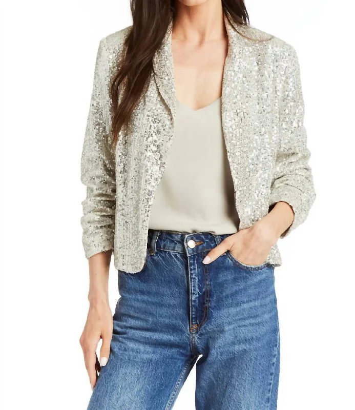 Suzie Sequin Blazer In Stone