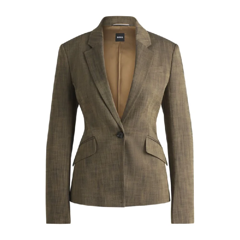 Slim-fit blazer in melange sharkskin fabric