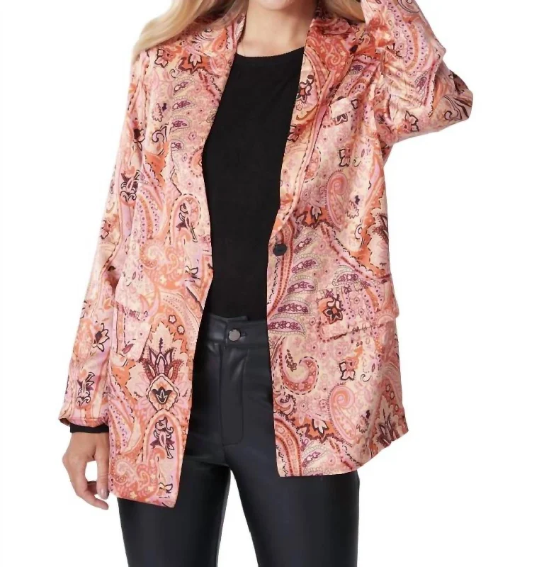 Expression Print Blazer In Multi/paisley Print