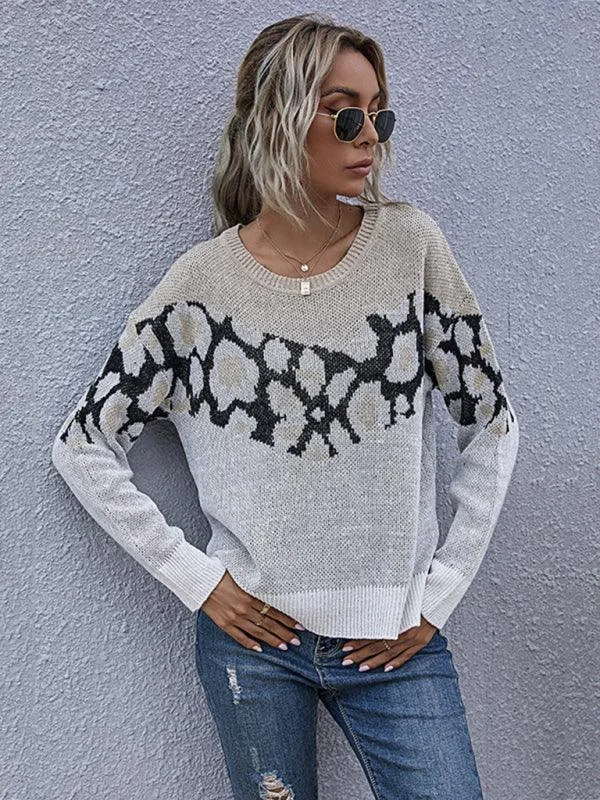 Wild Pattern Pullover Sweatshirt Sweater Women