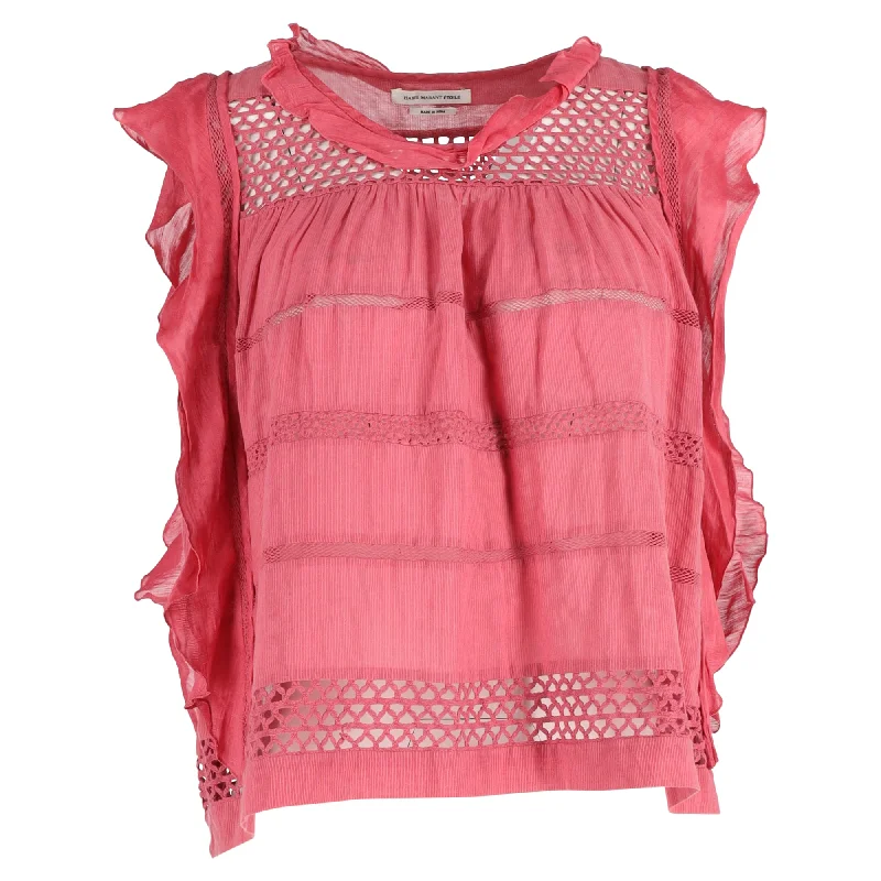 Isabel Marant Etoile Clara Vintage Blouse in Red Cotton