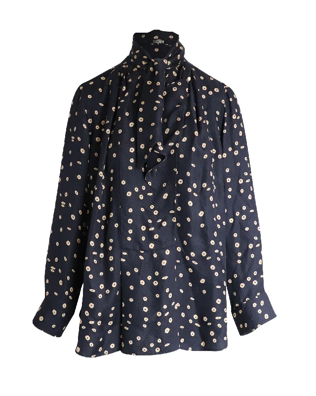 Isabel Marant Polka Dot Blouse in Black Silk