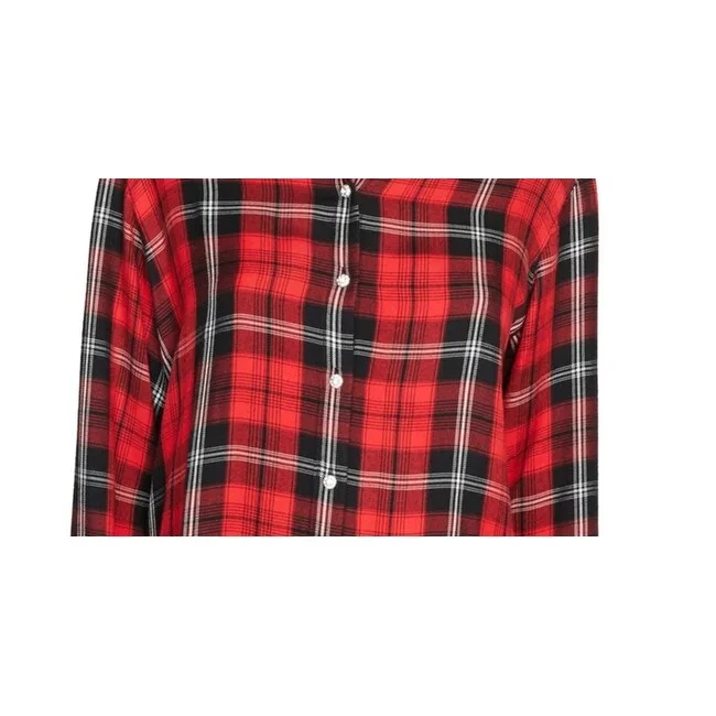 Sanctuary Women's Life Of Party Plaid Blouse Button Down Top Red Size X-Small