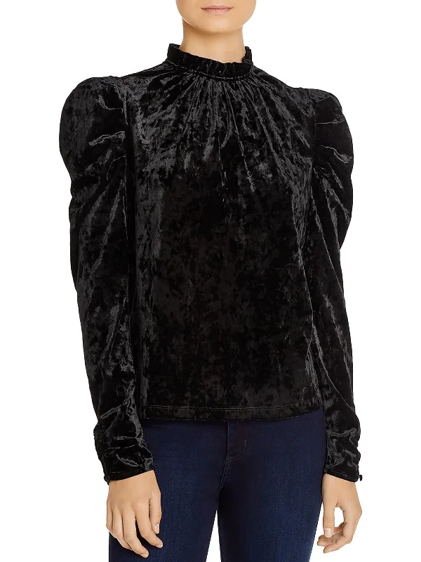 Womens Shimmer Ruffled Blouse