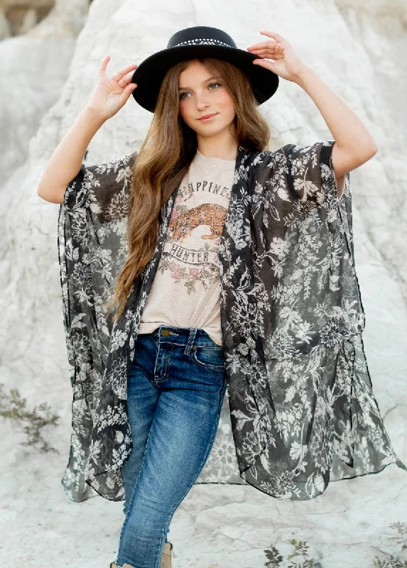 Avalon Duster in Black Block Print