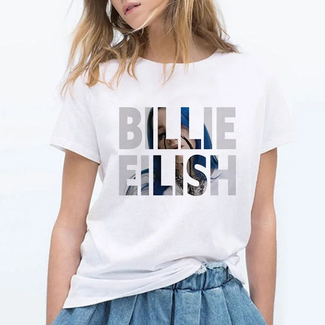 Billie Eilish T Shirt Hip Hop Music Funny T Shirt Women Tshirt Female Tee Shirt Femme Tops Women Clothes 2019 Streewear