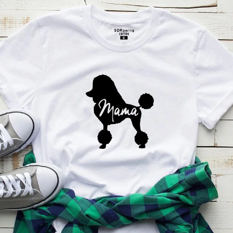 Dog Mom Shirt Poodle Gifts For Dog Owner Mothers Day T Shirt Pet Lover tops Dog Lover Mommy Clothes Animal Lover Ladies Tees