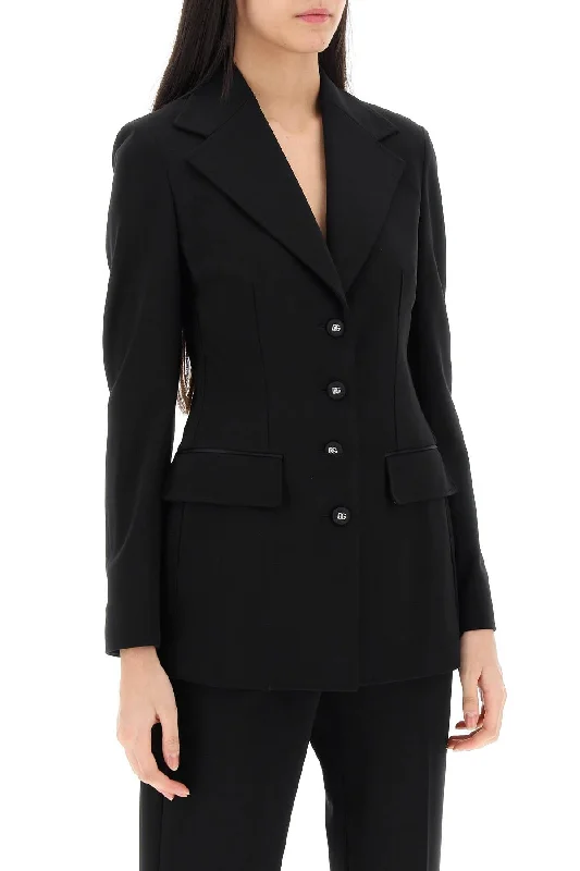 Dolce & Gabbana Milano-Stitch Jersey Single-Breasted Jacket