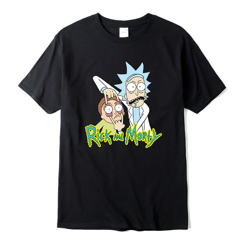 High quality funny tshirt 100% cotton crewneck rick and morty printed men tshirt casual knitted mens t-shirt tops tee shirt men