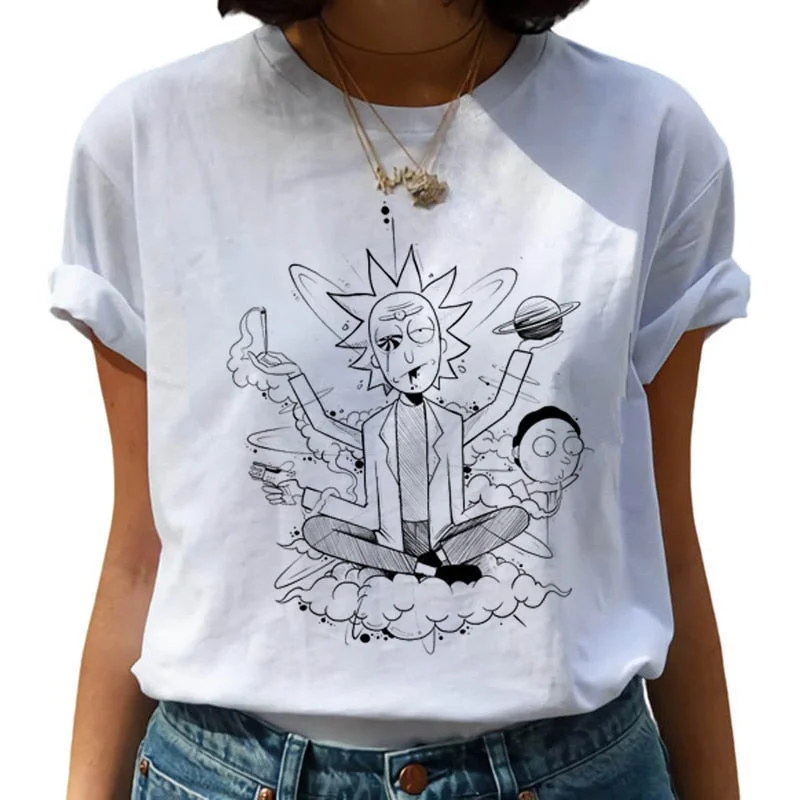 New Rick and Morty Funny Cartoon T Shirt Women Harajuku Ricky N Morty Ullzang T-shirt 90s Graphic Tshirt Fashion Top Tees Female