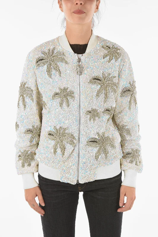 Philipp Plein COUTURE All-Over Sequine and Crystal ALOHA PLEIN Bomber Jack