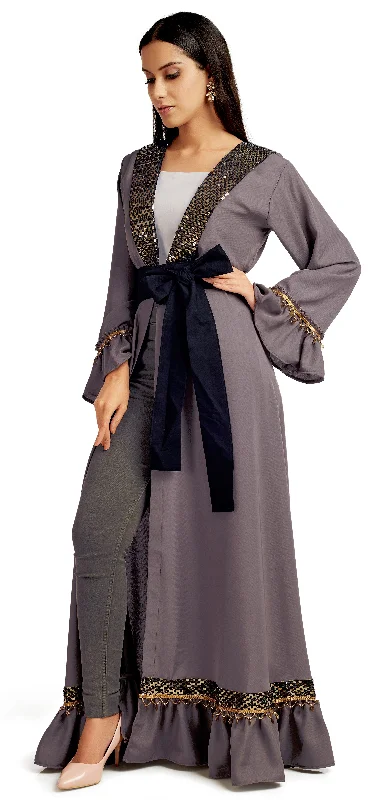 Designer Cardigan & Belt with Chic Embroidery Lace