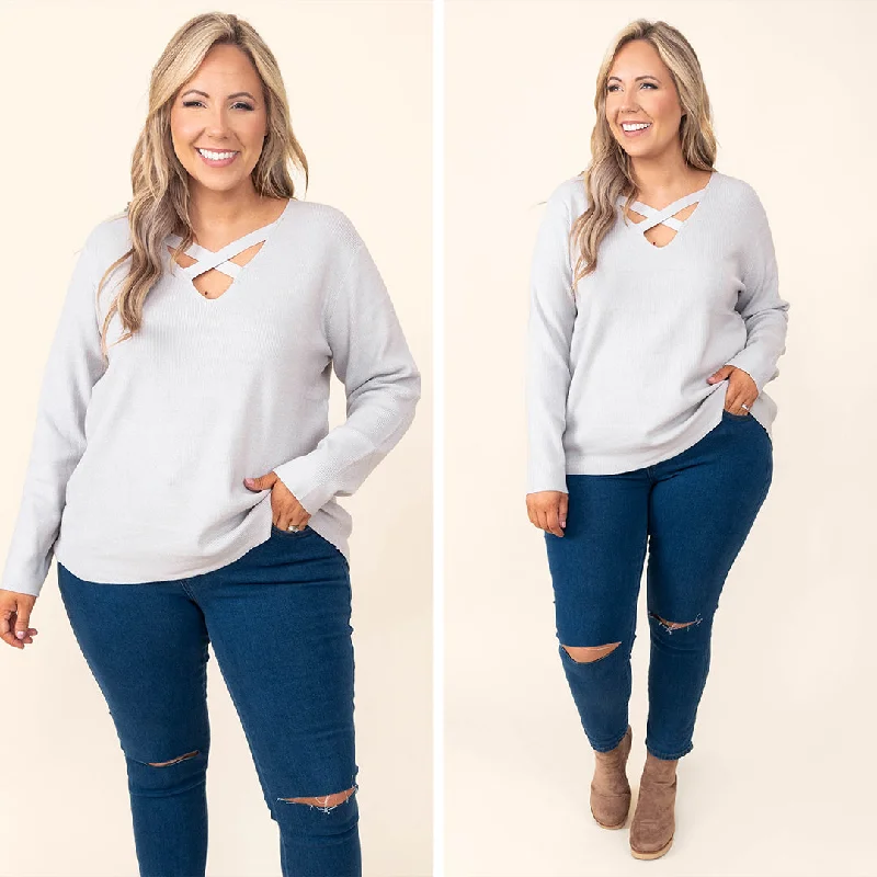 Away With Grace Sweater, Gray