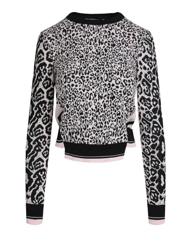 Stella McCartney Womens Leopard-Print Woolblend Sweater