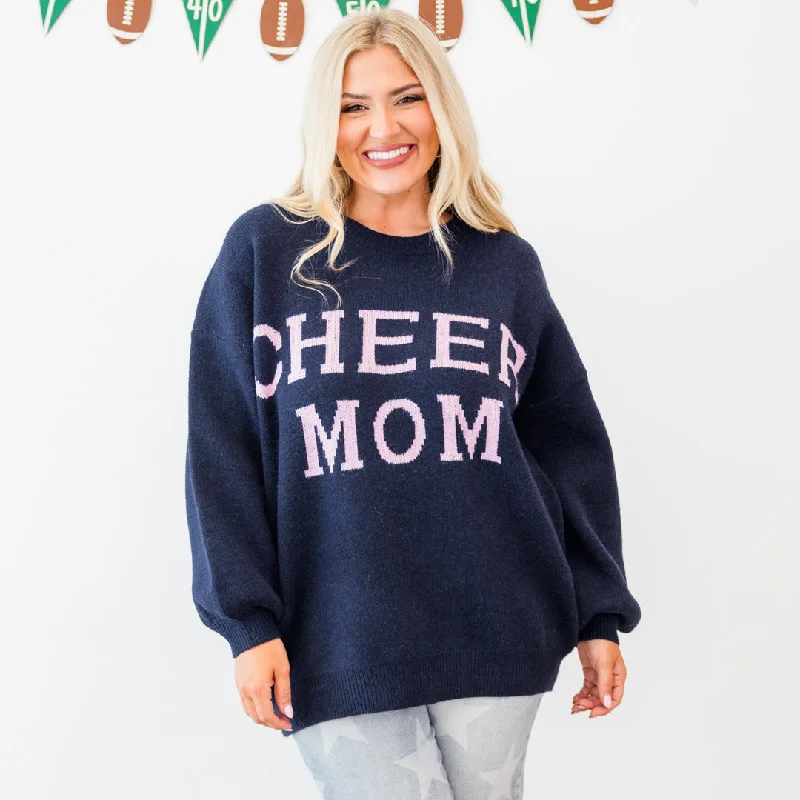 Cheer Mom Sweater, Navy