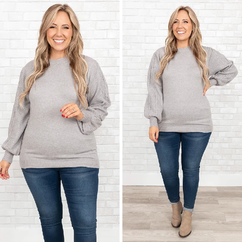 Fall's Forecast Sweater, Heather Gray