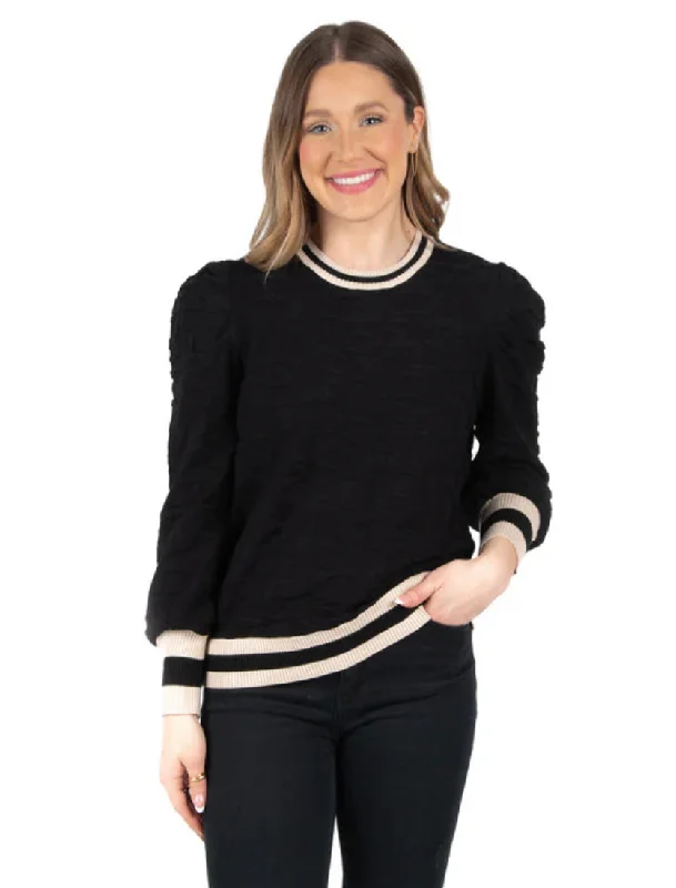 Julia Sweater - Black Knit Cheetah