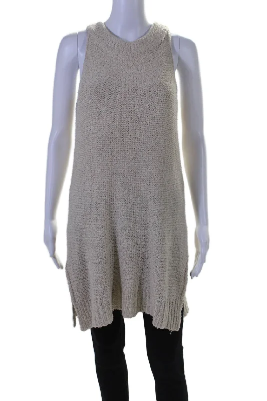 The Row Womens Textured Soft Knitted Sleeveless Sweater Blouse White